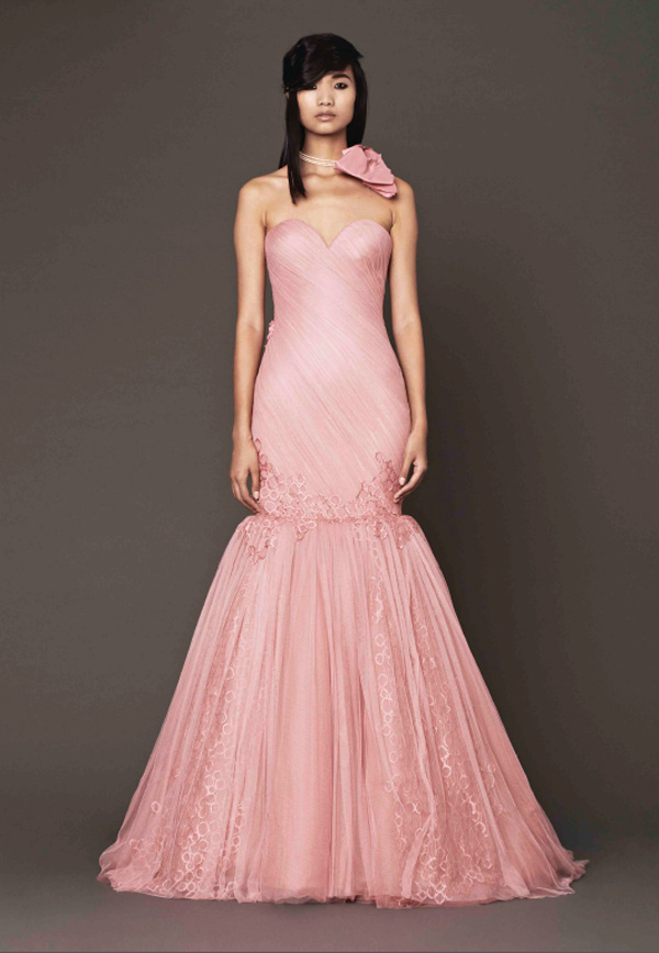 blush wedding dress trend at bridal market for fall 2014 | via junebugweddings.com blush wedding dress trend at bridal market for fall 2014 | via junebugweddings.com