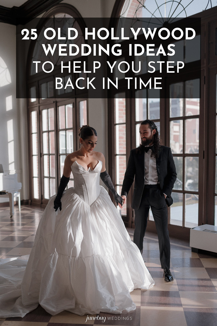 old hollywood wedding ideas graphic
