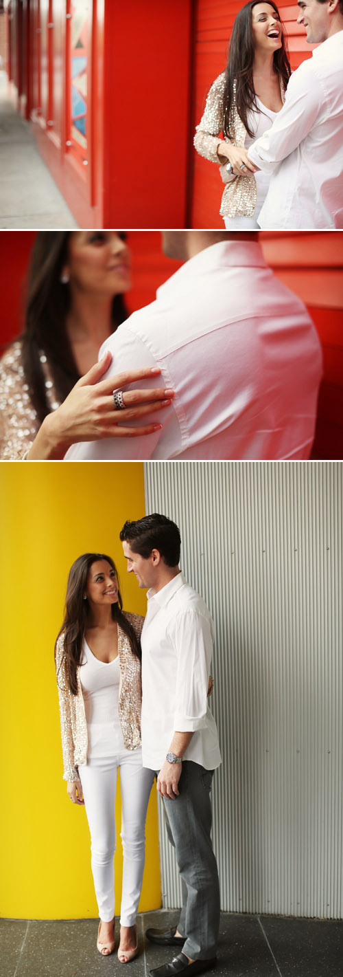 Engagement photos with colored background at meat packing district alison conklin photography Engagement photos with colored background at meat packing district alison conklin photography