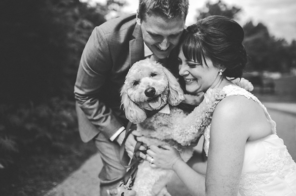 photo of bride and groom with dog at wedding by Jennifer Moher Photography | via junebugweddings.com photo of bride and groom with dog at wedding by Jennifer Moher Photography | via junebugweddings.com