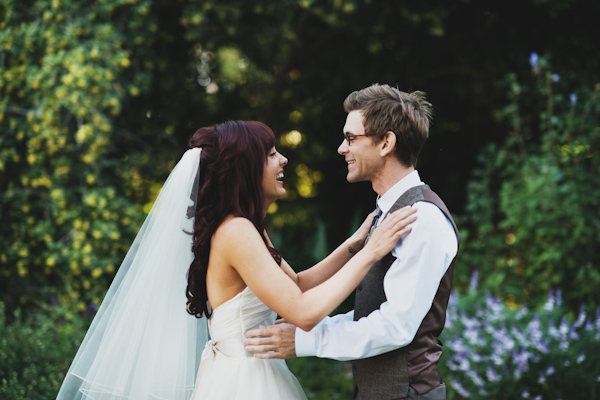 garden wedding first look, photo by Erik Clausen | via junebugweddings.com garden wedding first look, photo by Erik Clausen | via junebugweddings.com