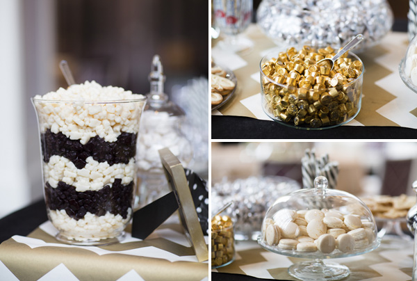 black, white, gold and silver New Year's Eve wedding, photos by Asya Photography | via junebugweddings.com black, white, gold and silver New Year's Eve wedding, photos by Asya Photography | via junebugweddings.com
