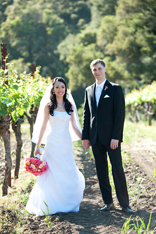 sweet pink vineyard wedding at Thomas Fogarty Winery, photos by Vincent Au Photography via JunebugWeddings.com sweet pink vineyard wedding at Thomas Fogarty Winery, photos by Vincent Au Photography via JunebugWeddings.com