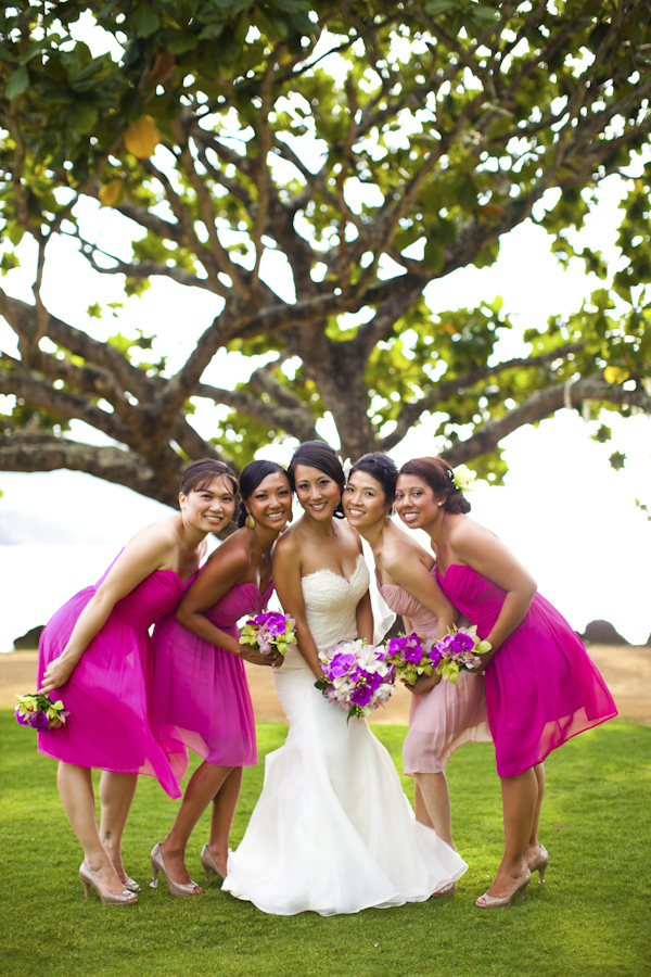 pink destination wedding in Hawaii at St Regis Princeville Resort, photos by Dmitri and Sandra Photography | via junebugweddings.com pink destination wedding in Hawaii at St Regis Princeville Resort, photos by Dmitri and Sandra Photography | via junebugweddings.com