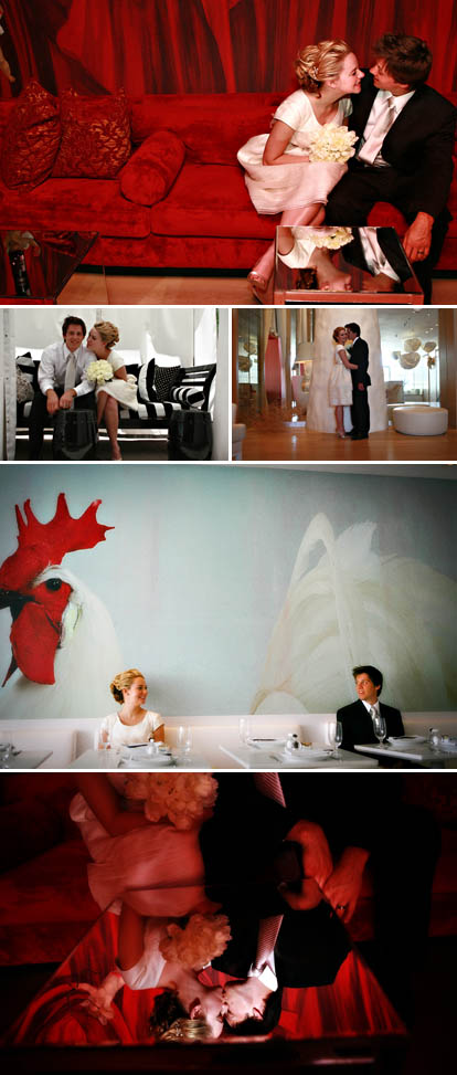 Photos by Sloan Photographers, Scottsdale Arizona ultra modern wedding reception site Mondrian Hotel