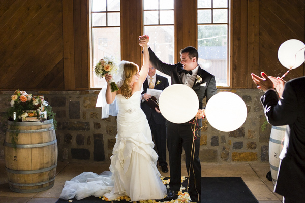 peach, coral, grey wedding at Swiftwater Cellars, photo by La Vie Photography | via junebugweddings.com peach, coral, grey wedding at Swiftwater Cellars, photo by La Vie Photography | via junebugweddings.com