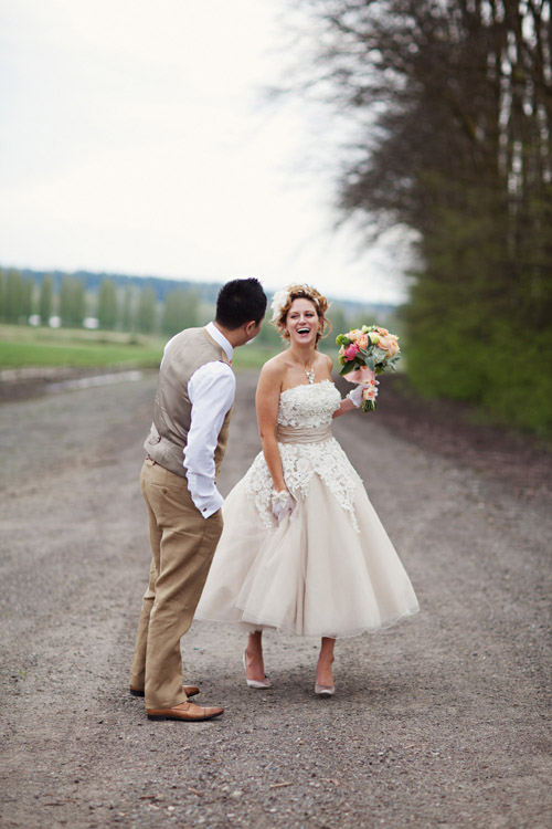 wedding dress and bridal hairstyle ideas from Junebug's Stylish bride Fashion Report - photo by Michele M. Waite via junebugweddings.com wedding dress and bridal hairstyle ideas from Junebug's Stylish bride Fashion Report - photo by Michele M. Waite via junebugweddings.com