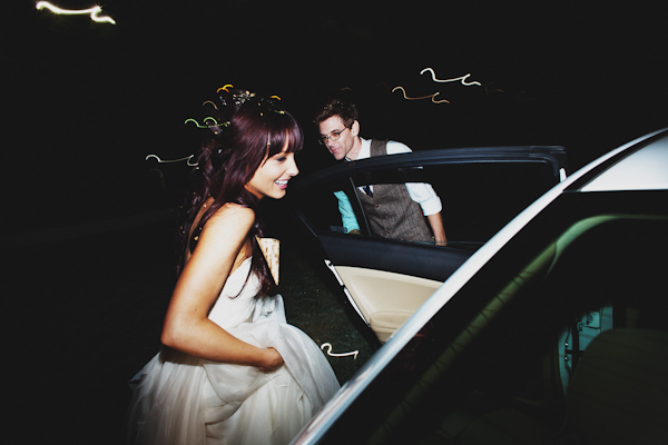garden wedding send-off, photo by Erik Clausen | via junebugweddings.com