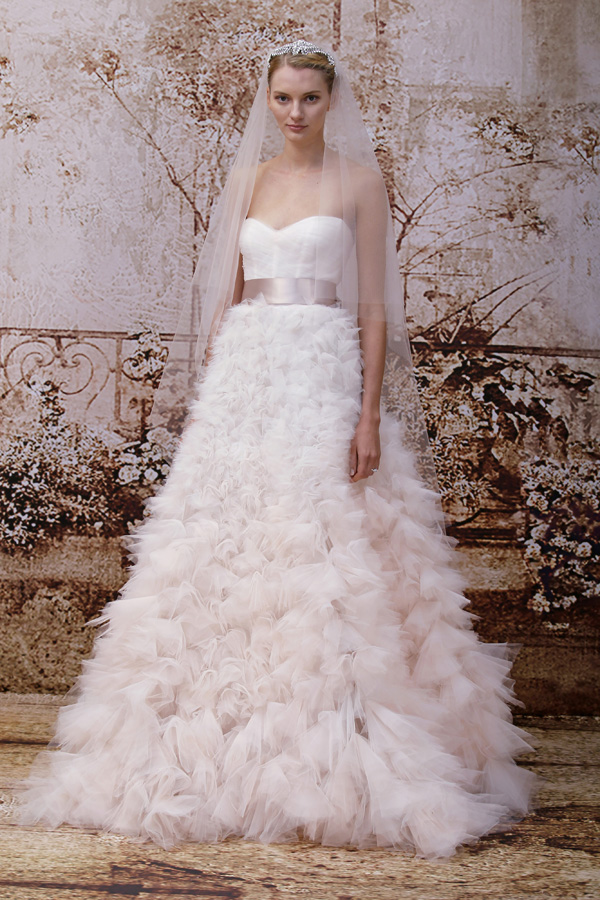 blush wedding dress trend at bridal market for fall 2014 | via junebugweddings.com blush wedding dress trend at bridal market for fall 2014 | via junebugweddings.com