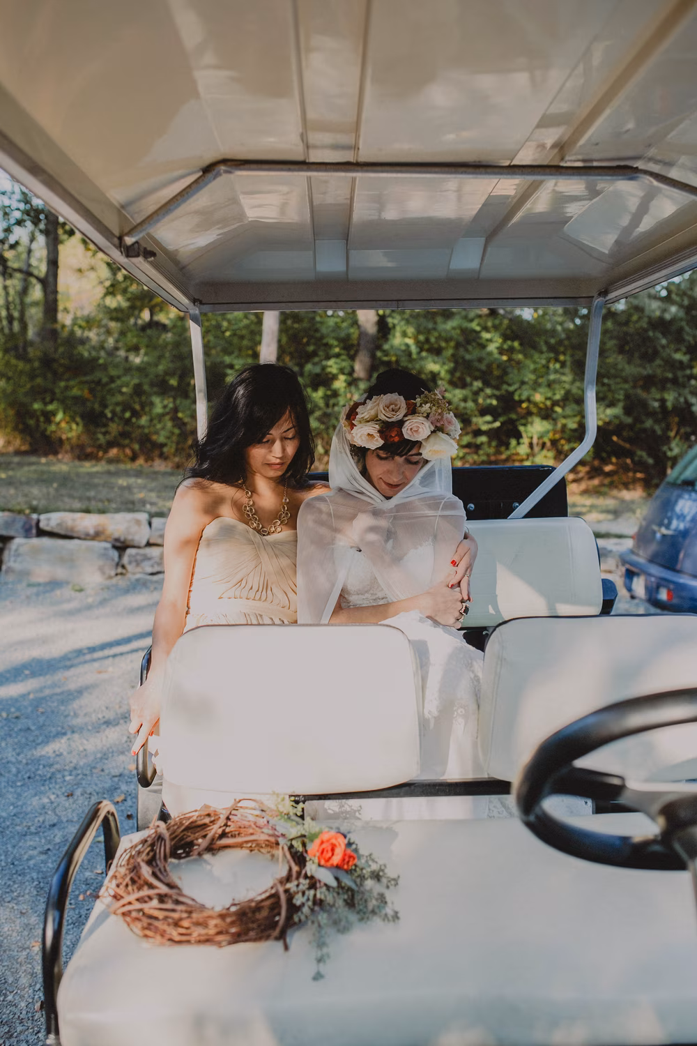 new york wedding photographer cedar lakes estate jewish guitar viva max chellise michael photography daniel sarah upstate flower crown