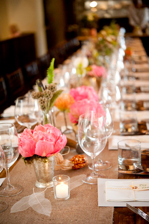 Rustic Somoma, California wedding with a yellow, coral, citrus and orange wedding color palette. Photos by Meaghan Elliott Photography via JunebugWeddings.com Rustic Somoma, California wedding with a yellow, coral, citrus and orange wedding color palette. Photos by Meaghan Elliott Photography via JunebugWeddings.com