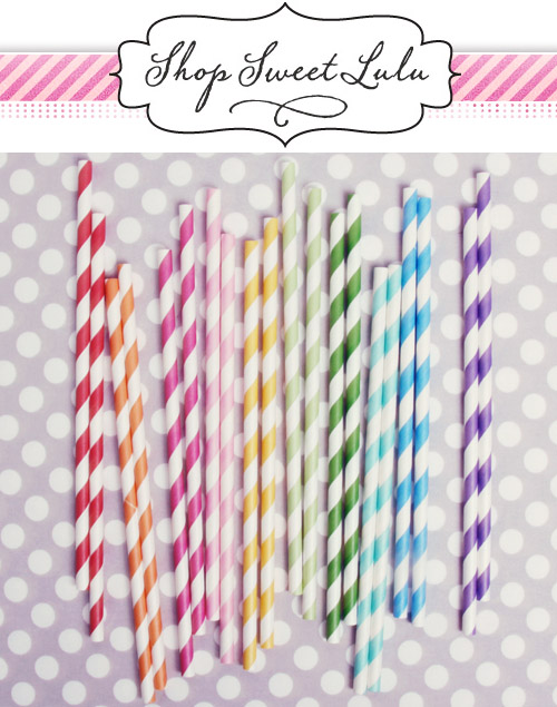 colorful paper straws and vintage style wedding decor and party supplies from Shop Sweet Lulu colorful paper straws and vintage style wedding decor and party supplies from Shop Sweet Lulu