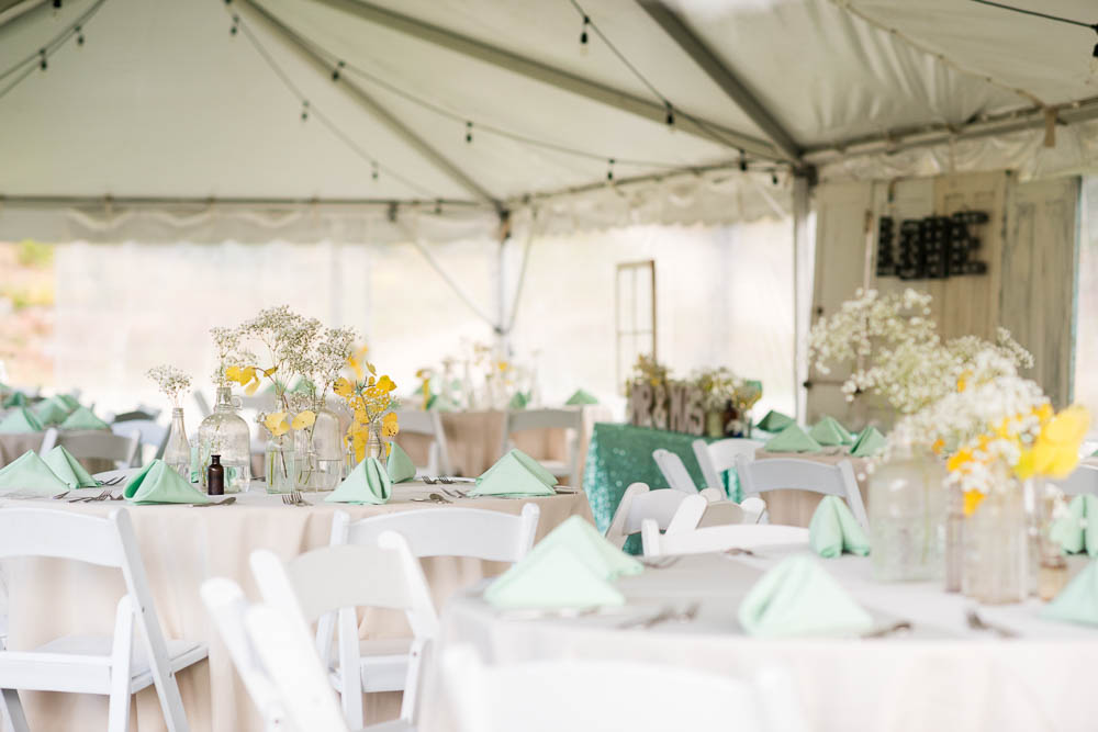 aqua and yellow wedding palette