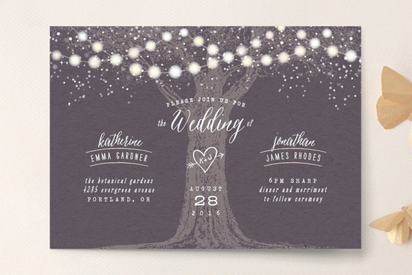 garden lights wedding invitation from minted | via junebugweddings.com