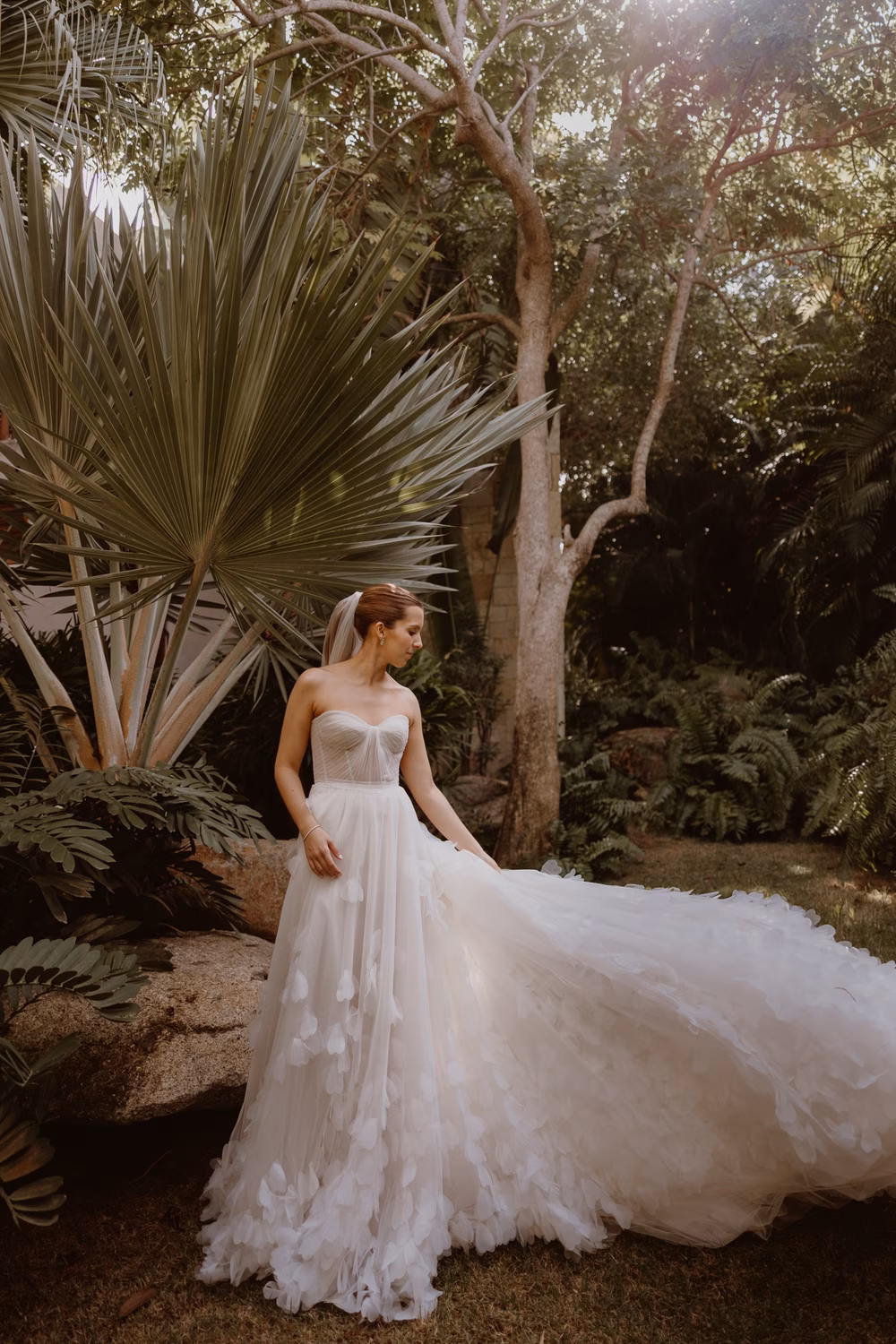 bridal portrait with greenery