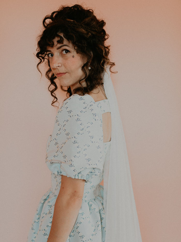 blue wedding dress