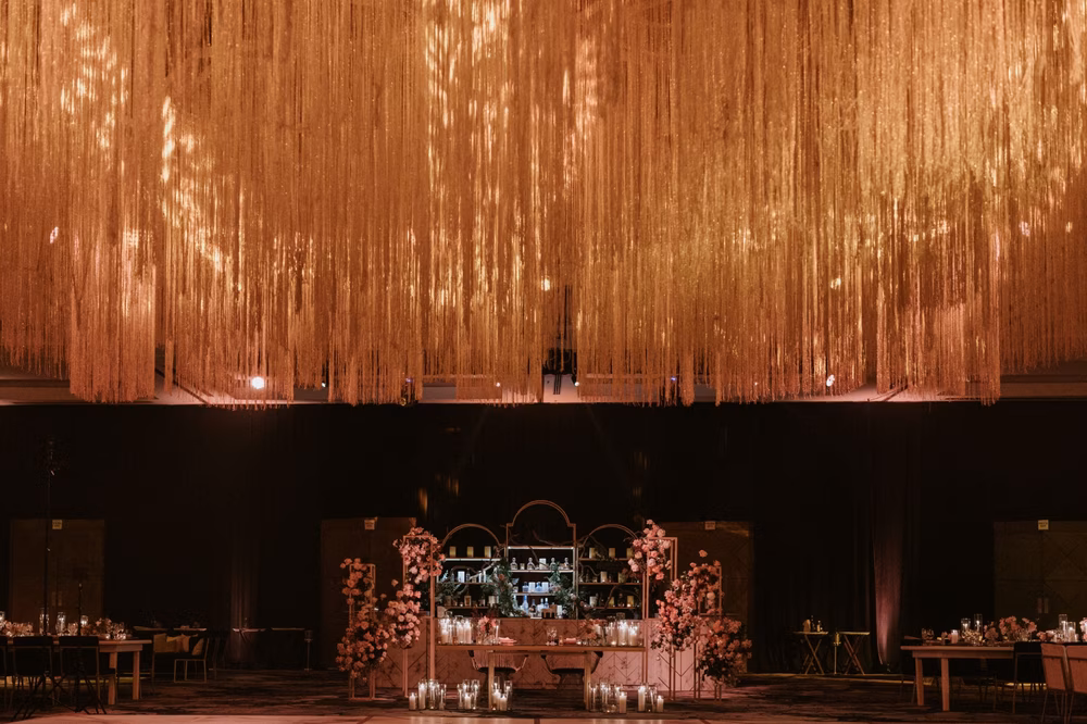 dramatic ballroom decor for mexico wedding