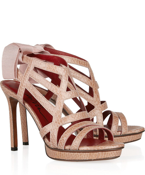 Lanvin light pink snake-embossed sandals from Net-a-Porter.com Lanvin light pink snake-embossed sandals from Net-a-Porter.com