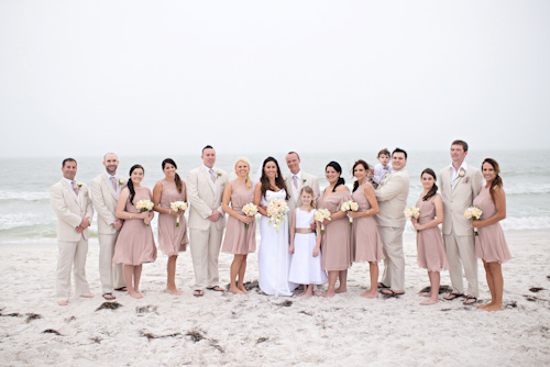 Clearwater, Florida beach wedding with a white, sand and pink wedding color palette, photo by Kristen Weaver | junebugweddings.com Clearwater, Florida beach wedding with a white, sand and pink wedding color palette, photo by Kristen Weaver | junebugweddings.com