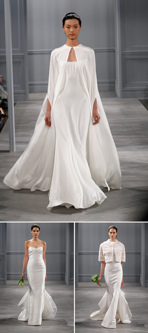 Monique Lhuillier wedding dresses from the spring 2014 bridal collection | via junebugweddings.com Monique Lhuillier wedding dresses from the spring 2014 bridal collection | via junebugweddings.com