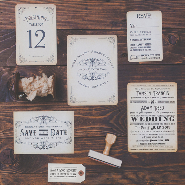 Steamside wedding invitation suite from Royal Steamline | via junebugweddings.com Steamside wedding invitation suite from Royal Steamline | via junebugweddings.com