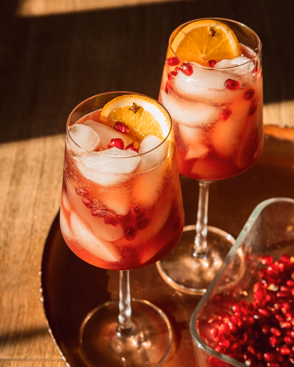 pomegranate promander spritz wedding mocktail