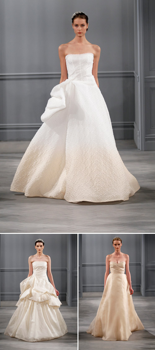 Monique Lhuillier wedding dresses from the spring 2014 bridal collection | via junebugweddings.com Monique Lhuillier wedding dresses from the spring 2014 bridal collection | via junebugweddings.com
