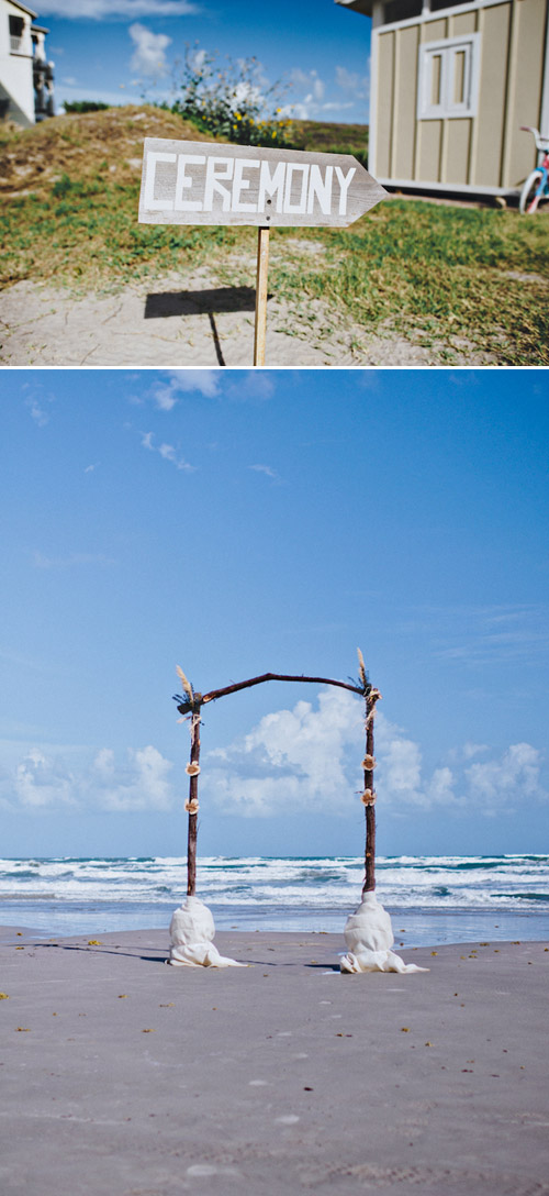 Port Aransas, Texas beach wedding with driftwood and wooden flower decor, photos by Joseph West Photography Port Aransas, Texas beach wedding with driftwood and wooden flower decor, photos by Joseph West Photography