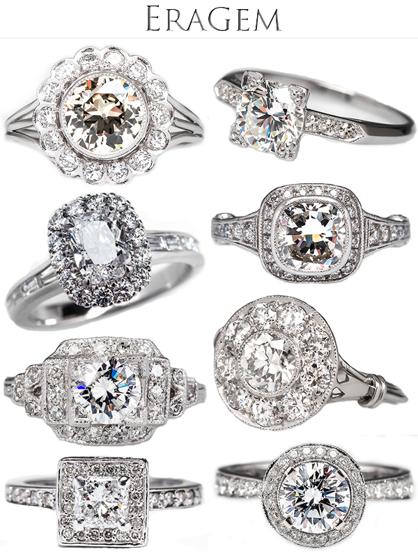 antique and vintage engagement rings from EraGem | via junebugweddings.com antique and vintage engagement rings from EraGem | via junebugweddings.com
