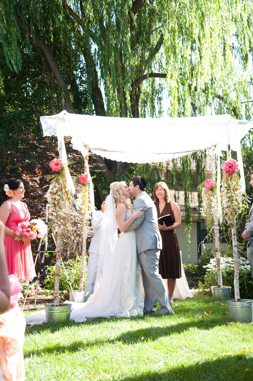 Rustic Somoma, California wedding with a yellow, coral, citrus and orange wedding color palette. Photos by Meaghan Elliott Photography via JunebugWeddings.com Rustic Somoma, California wedding with a yellow, coral, citrus and orange wedding color palette. Photos by Meaghan Elliott Photography via JunebugWeddings.com
