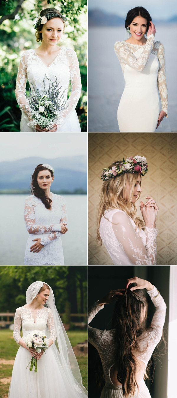lace long sleeve wedding gowns