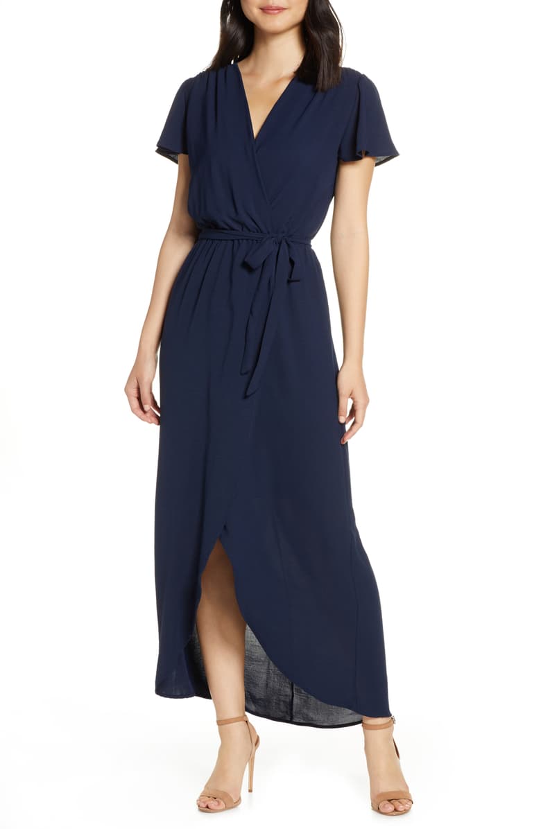 knee length dresses for ladies Chateau White Ruffle Maxi Dress - XL Size - Women's Dresses main image 1