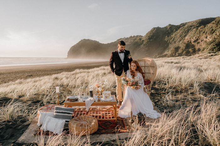 Boho New Zealand Beach Wedding Inspiration | Junebug Weddings