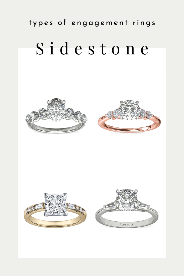 types of engagement rings - sidestone