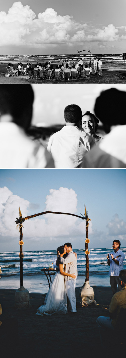 Port Aransas, Texas beach wedding with driftwood and wooden flower decor, photos by Joseph West Photography Port Aransas, Texas beach wedding with driftwood and wooden flower decor, photos by Joseph West Photography