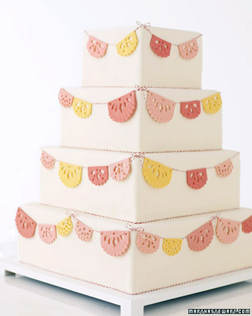 Picado Mexican paper flag wedding cake via MarthaStewartWeddings.com Picado Mexican paper flag wedding cake via MarthaStewartWeddings.com