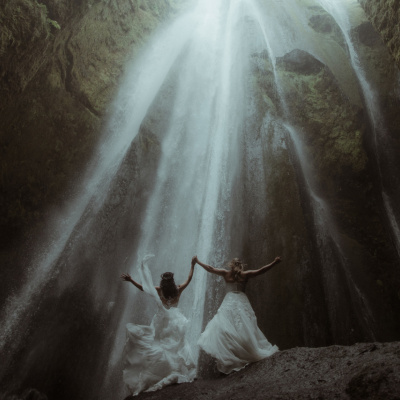 Image by Jane Iskra of ISKRA photography taken in Gljufrabui Waterfall, Iceland