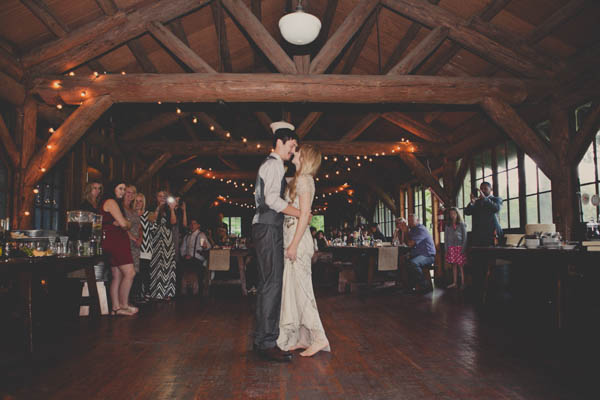 romantic camp wedding reception, photo by Terra Lange Photography | via junebugweddings.com wedding reception first dance