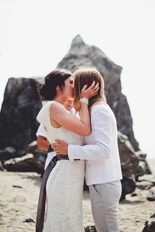 same-sex wedding ceremony kiss same-sex wedding ceremony kiss