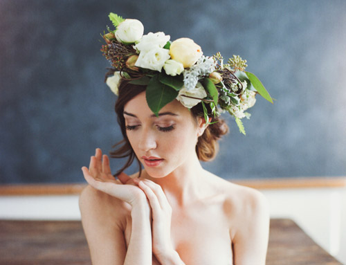 Bridal flower head wreath photo by Ben Sasso | via junebugweddings.com Bridal flower head wreath photo by Ben Sasso | via junebugweddings.com