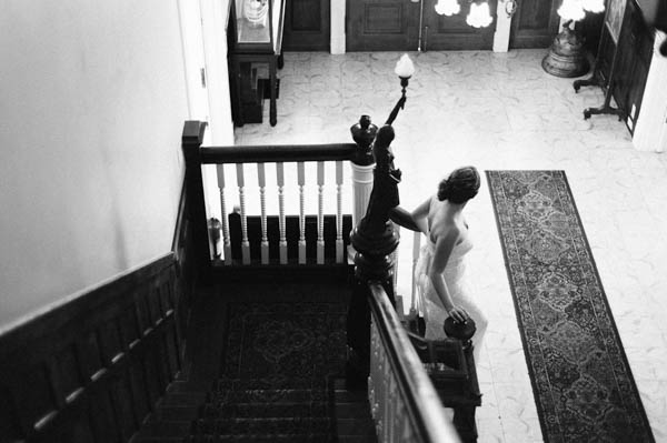 bride coming down the stairs bride coming down the stairs