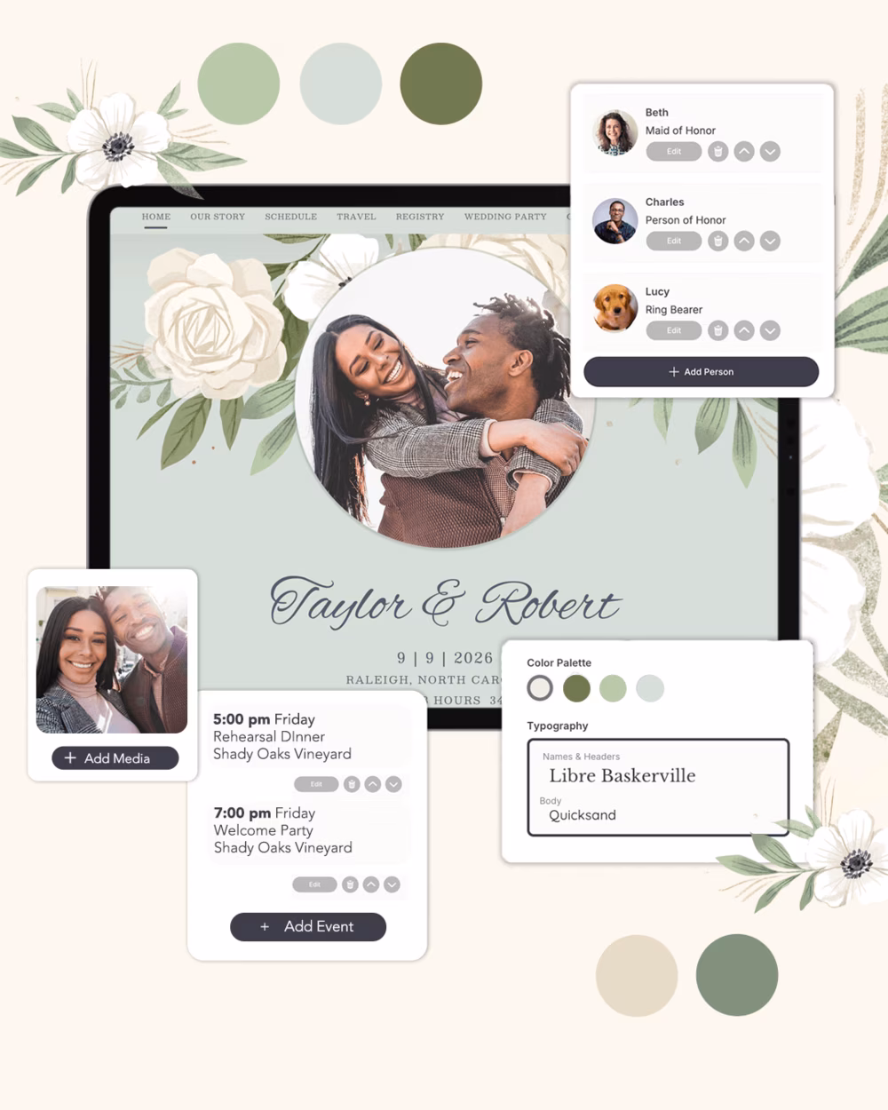 suite of digital wedding guest communication